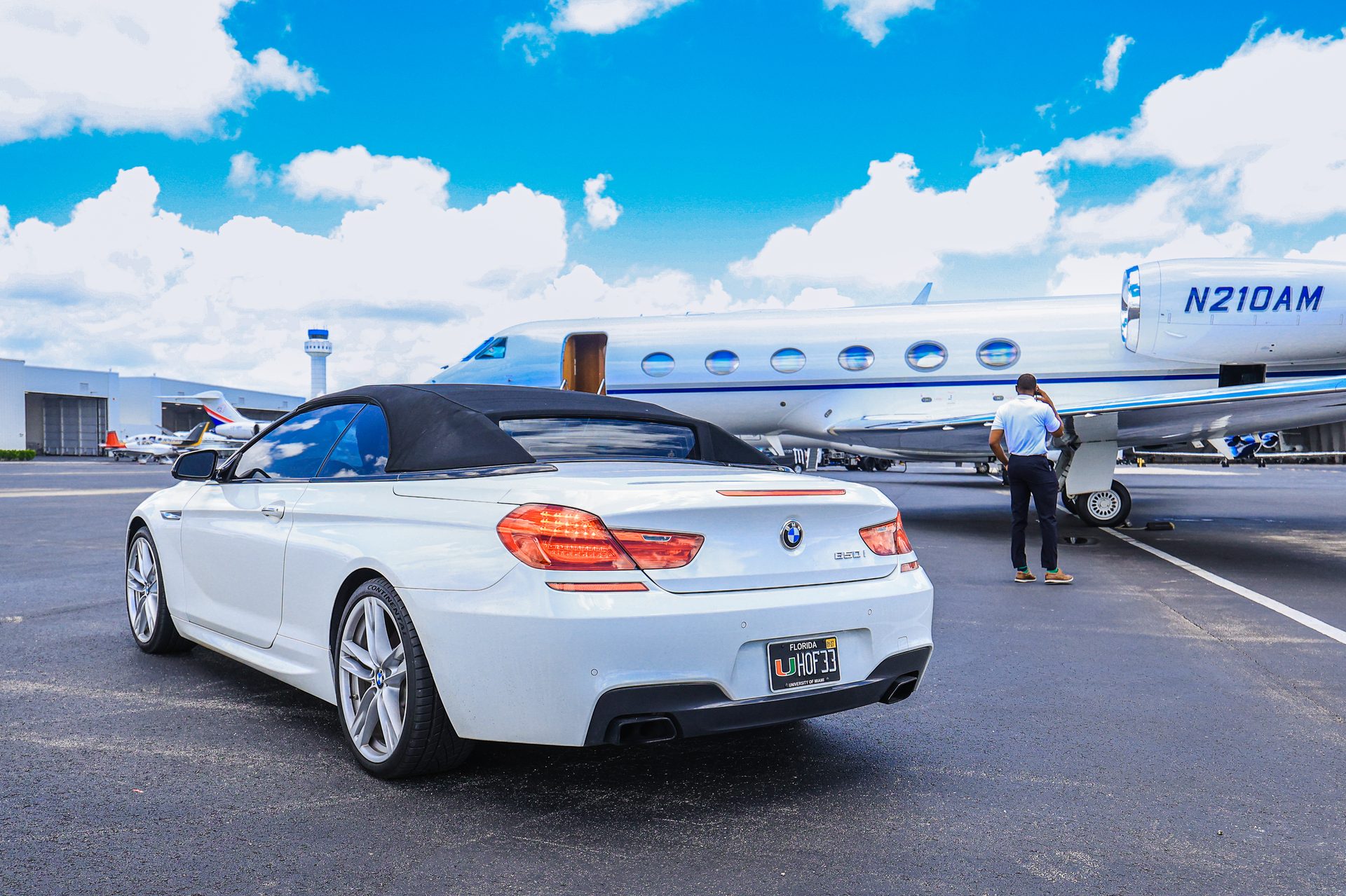 BMW and private jet